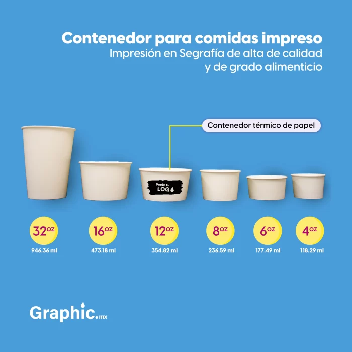 contenedor para comida personaliazble - graphic imprenta en monterrey