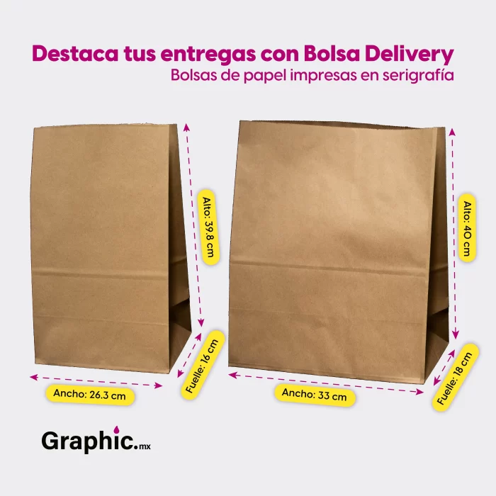 bolsa de papel delivery - bolsa de papel impresa - graphic imprenta en monterrey