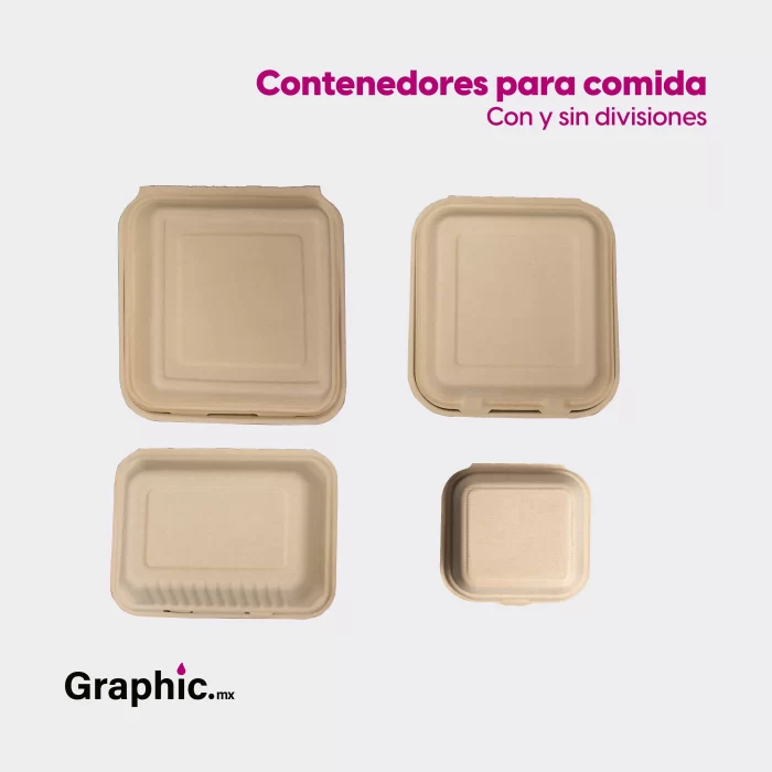 contenedor para comidas - contenedor almeja - graphic imprenta en monterrey